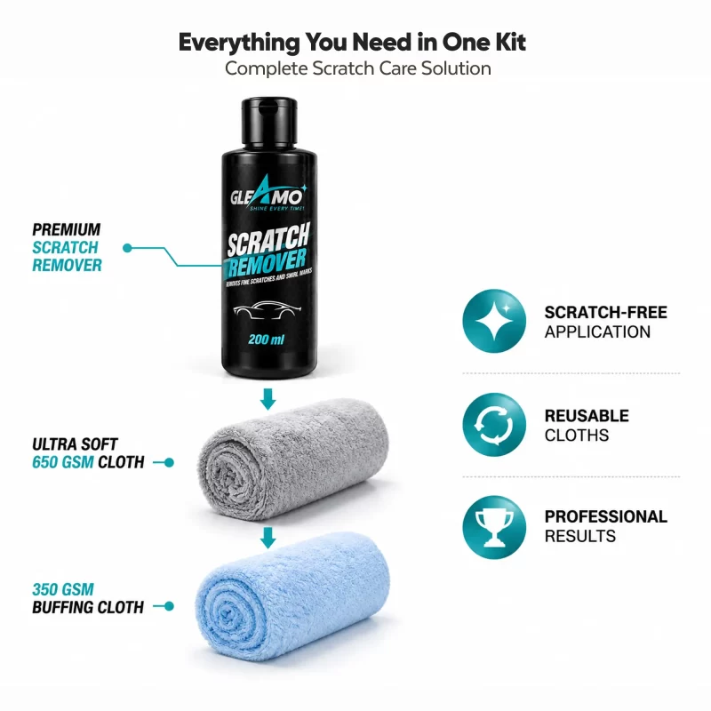 Scratch Remover Kit + 2 Microfiber Cloths
