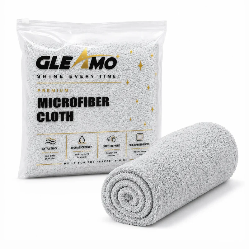 Gleamo Premium 650 GSM microfiber car cleaning cloth